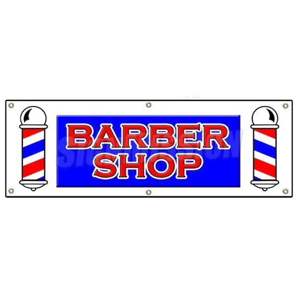Barber Shop Banner Heavy Duty 13 Oz Vinyl with Grommets Single Sided